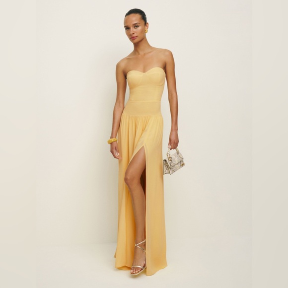 Reformation Dresses & Skirts - Reformation Strapless Maxi Dress in Yellow